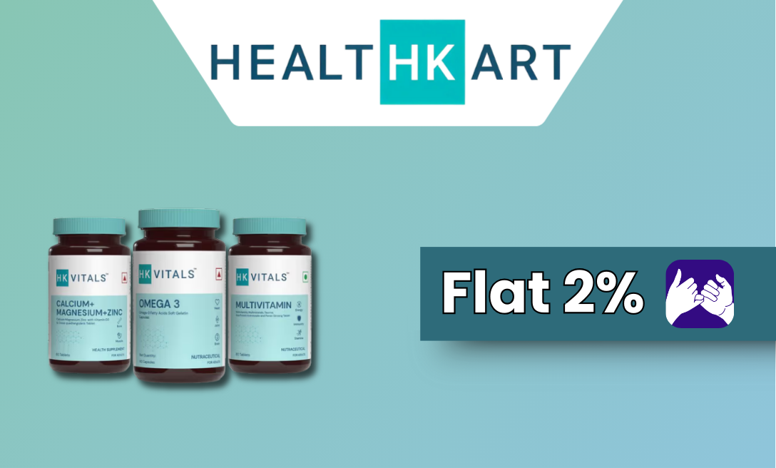 Flat 2% Back on Healthkart